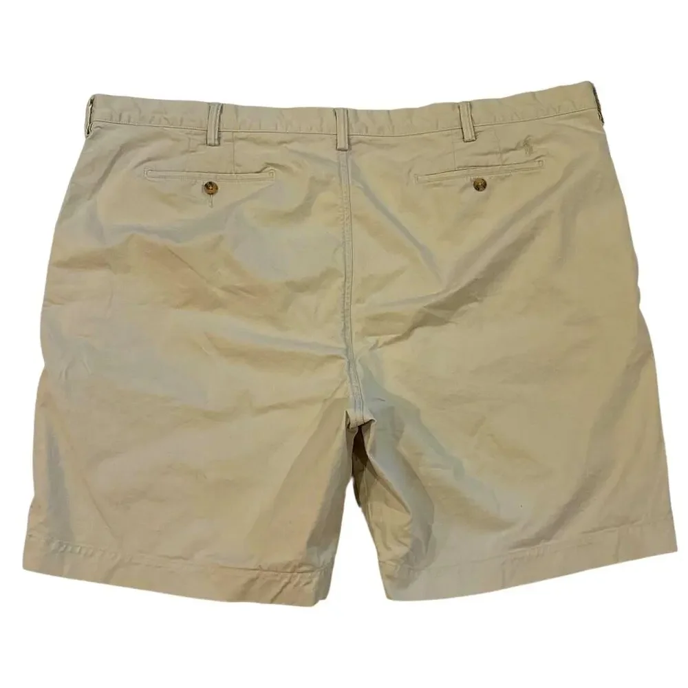 Polo Ralph Lauren Shorts Mens 48B Beige Chino Stretch Classic Fit Casual Preppy